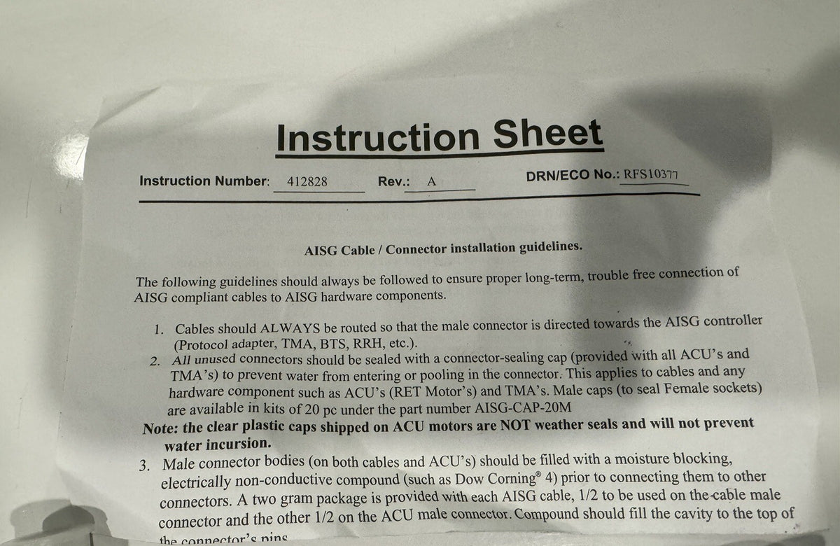 RFS CA005-7 Radio Frequency Systems AISG System Cable NEW! FREE SHIPPING!