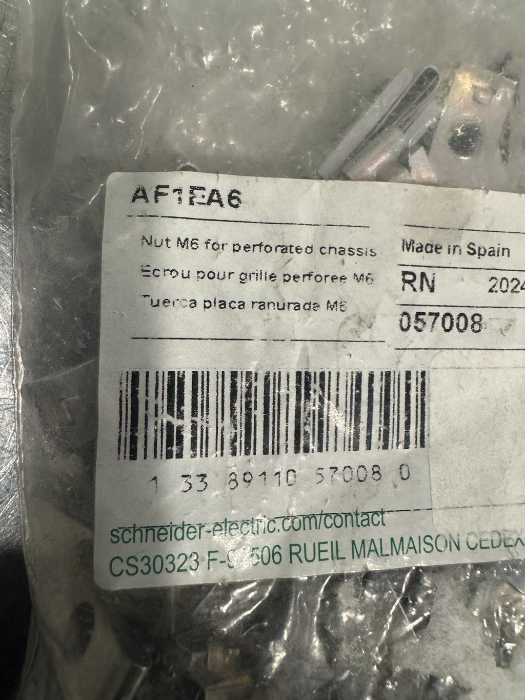 Schneider AF1EA6 Sliding Nuts 100 PACK NEW! FREE SHIPPING!
