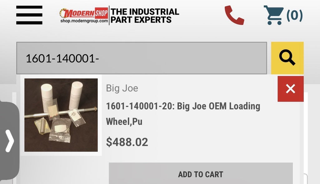 StarLift 1601-140001-20 Poly Loading Wheel Big Joe BJ1601-140001-20 NEW! 