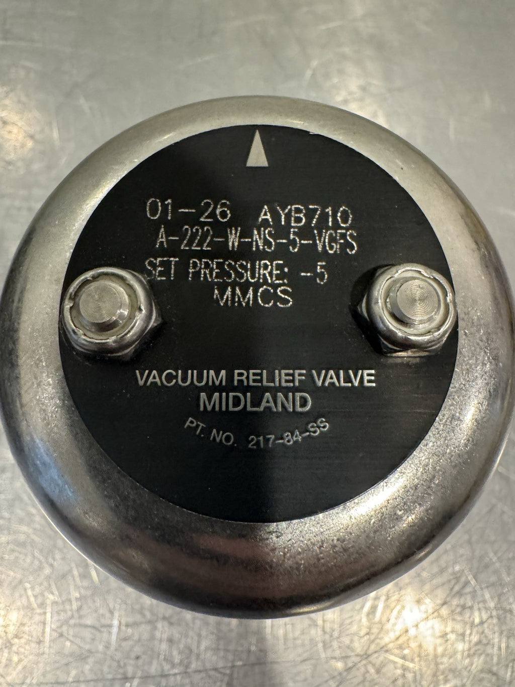 Midland A-222-W-NS-5-VGFS Vacuum Relief Valve 217-84-SS NEW! FREE SHIPPING!
