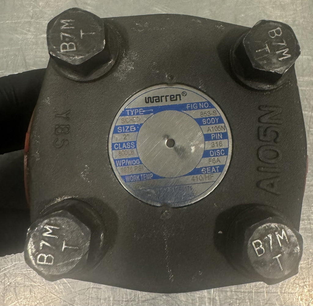 Warren 853-S Swing Check Valve 2” A105N NEW! FREE SHIPPING!