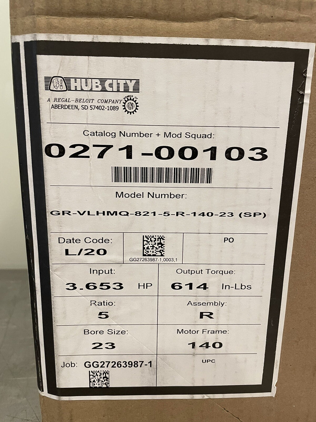 Hub City 0271-00103 Gear Reducer GR-VLHMQ-821-5-R-140-23 NEW IN BOX! SHIPS FREE!