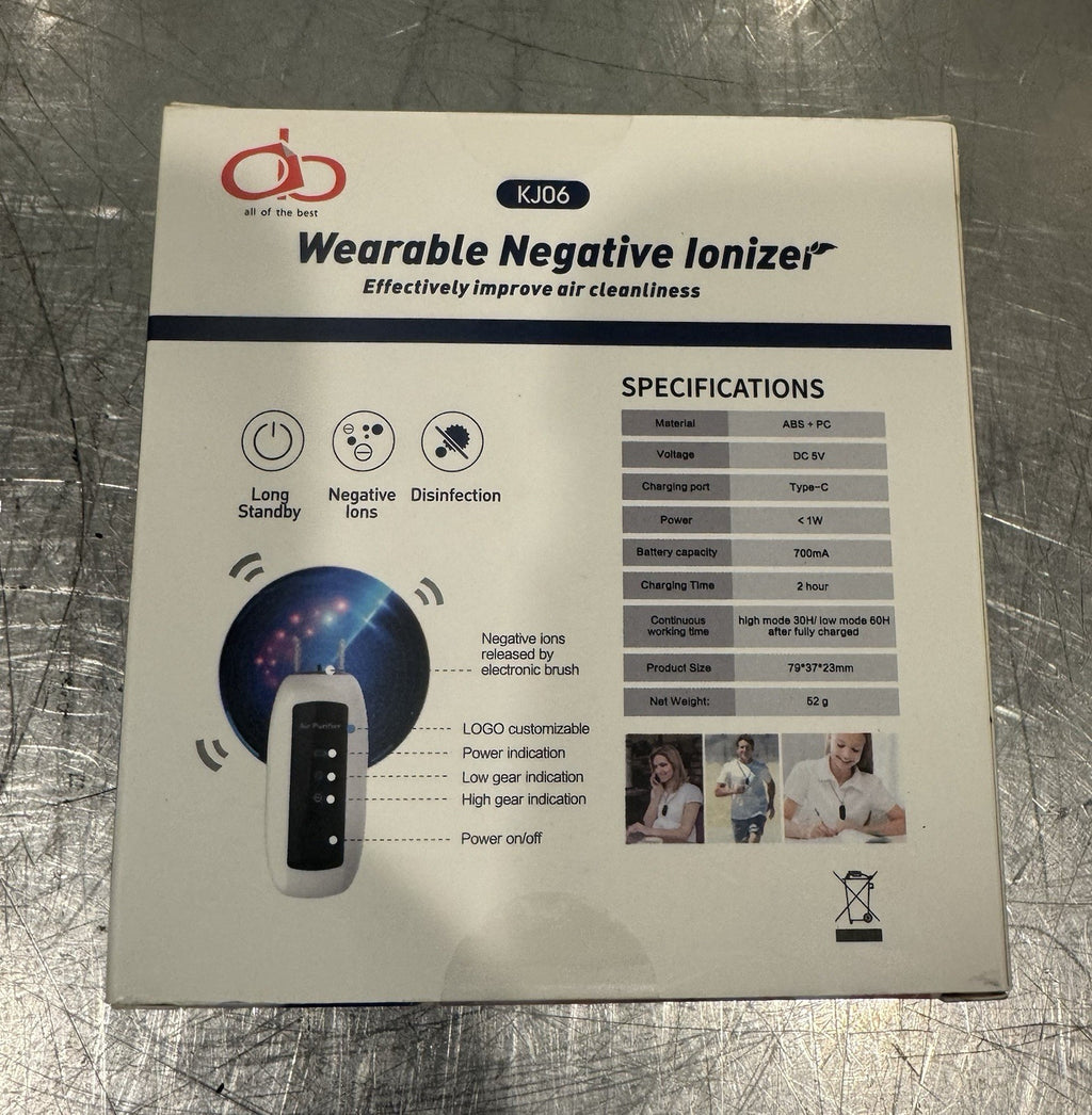 KJ06 Wearable Negative Ionizer Air Purifier Necklace Black NEW IN BOX SHIPS FREE