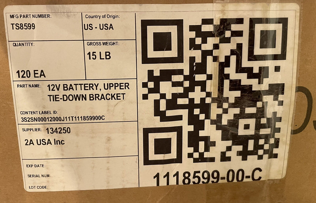 Tesla 1118599-00-C Battery Upper Tie Down Bracket Model 3 NEW! FREE SHIPPING!