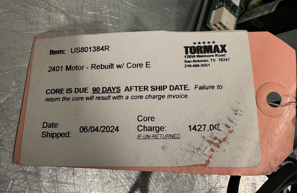 Tormax US801384R Rebuilt Motor Unit iMotion 2401 NEW IN BOX! FREE SHIPPING!
