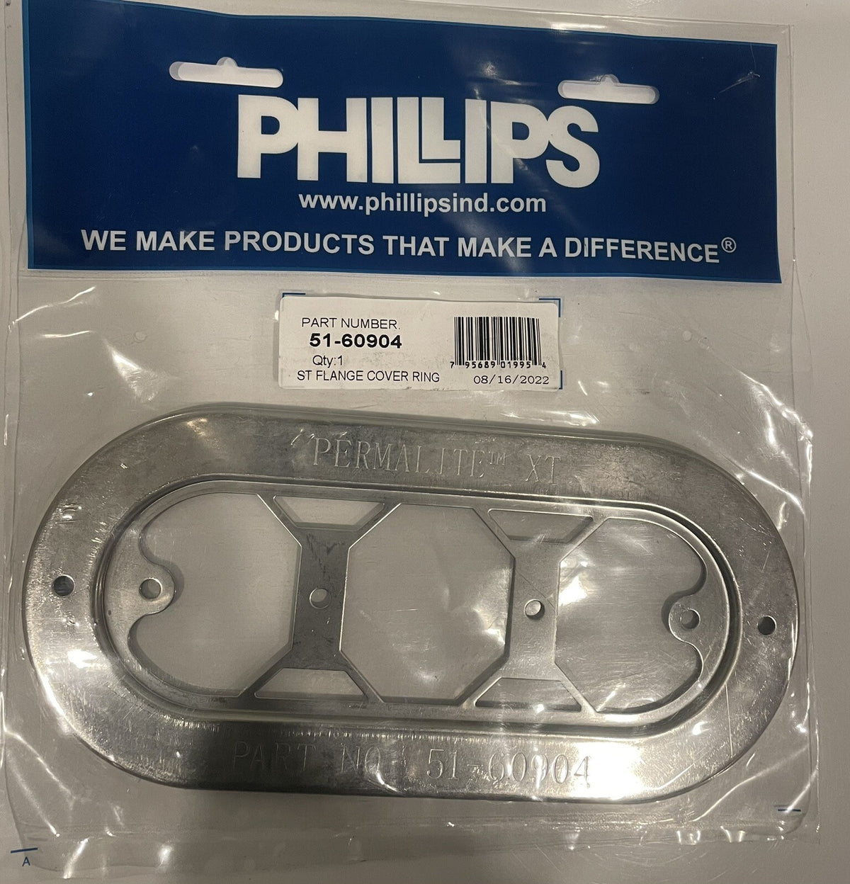 Phillips 51-60904 Oval Trim Ring Light Flange Cover Chrome NEW! FREE SHIPPING!