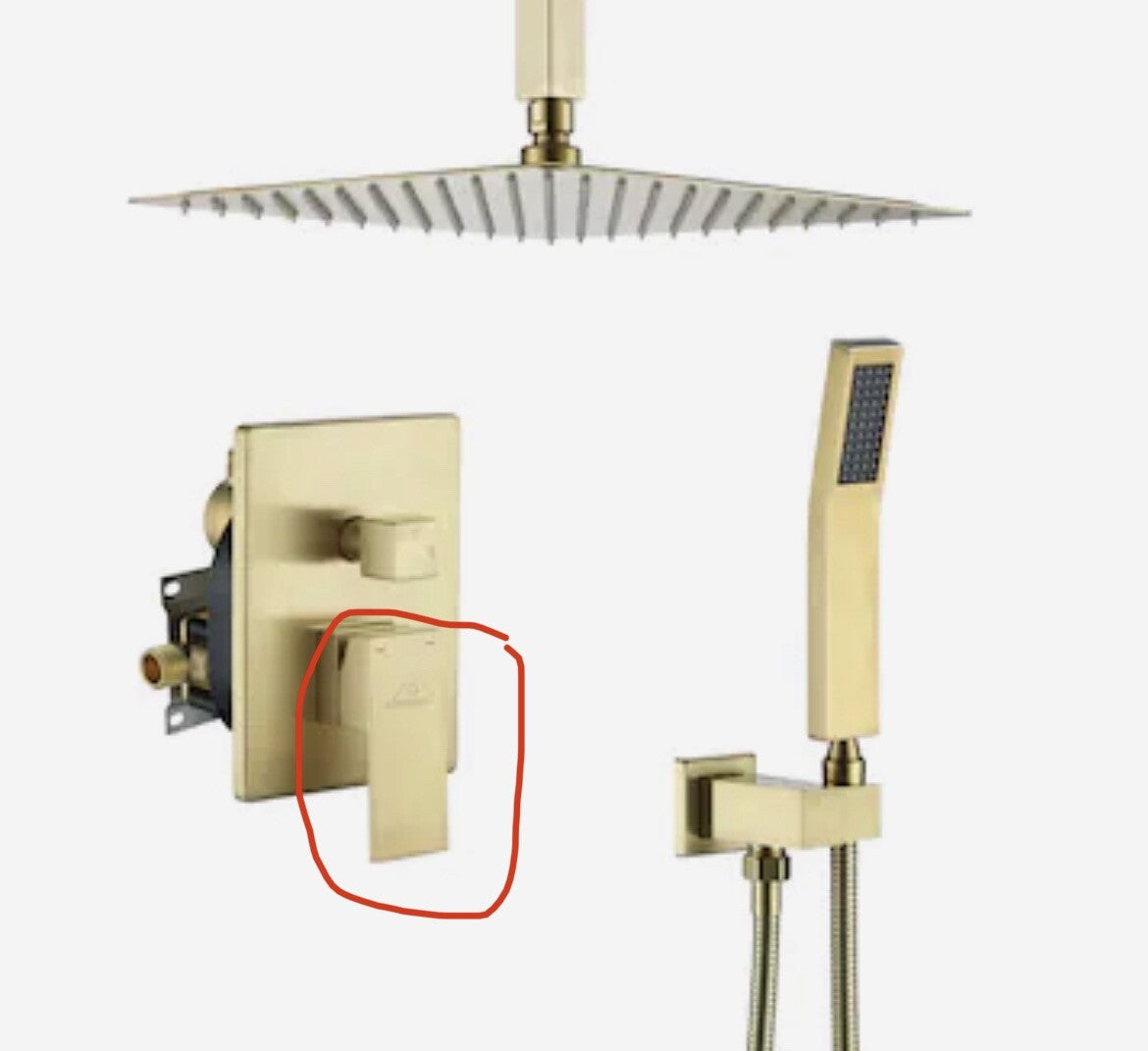 TH6006-12BG Shower System Brushed Gold Valve Showerhead NEW IN BOX FREE SHIPPING