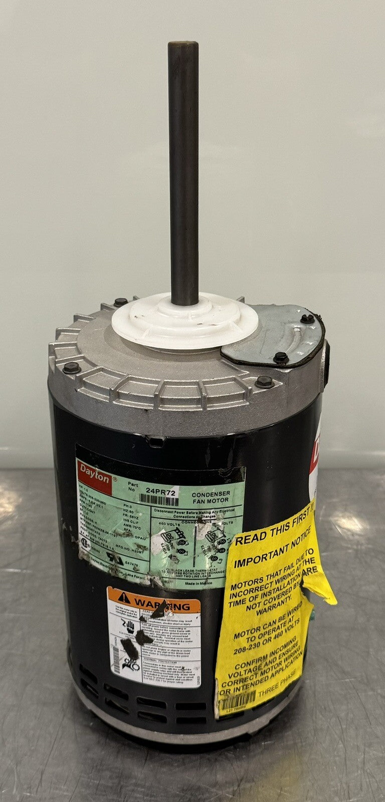 Dayton 24PR72 Open Air Over Condenser Fan Motor 1HP 208-230/460V NEW! SHIPS FREE