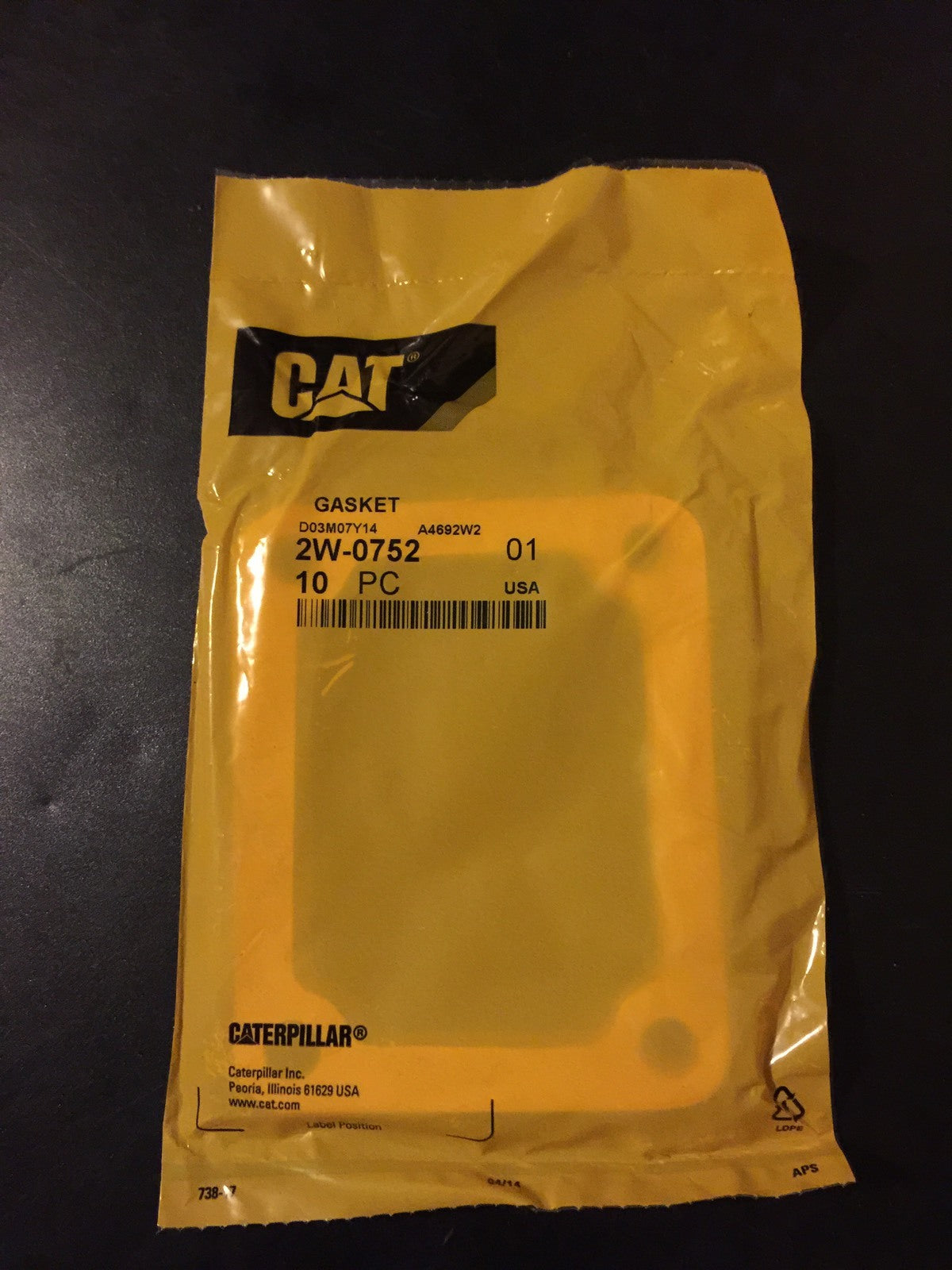 2W0752 - GASKET 2W752 for Caterpillar (CAT) CAT 2W-0752 NEW