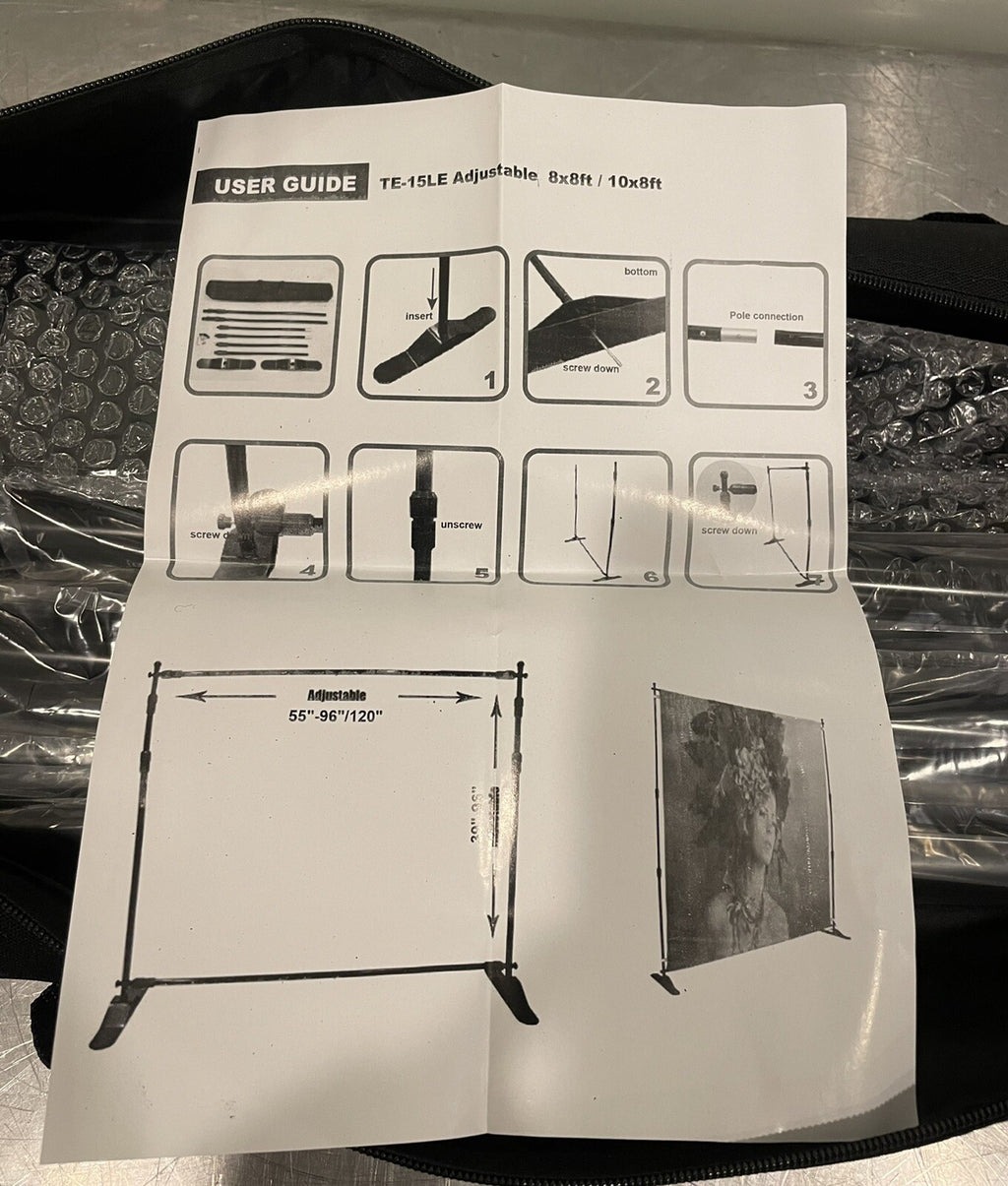 Vevor TE-15LE Adjustable 10 X 8 Photo Background/Banner Stand NEW!