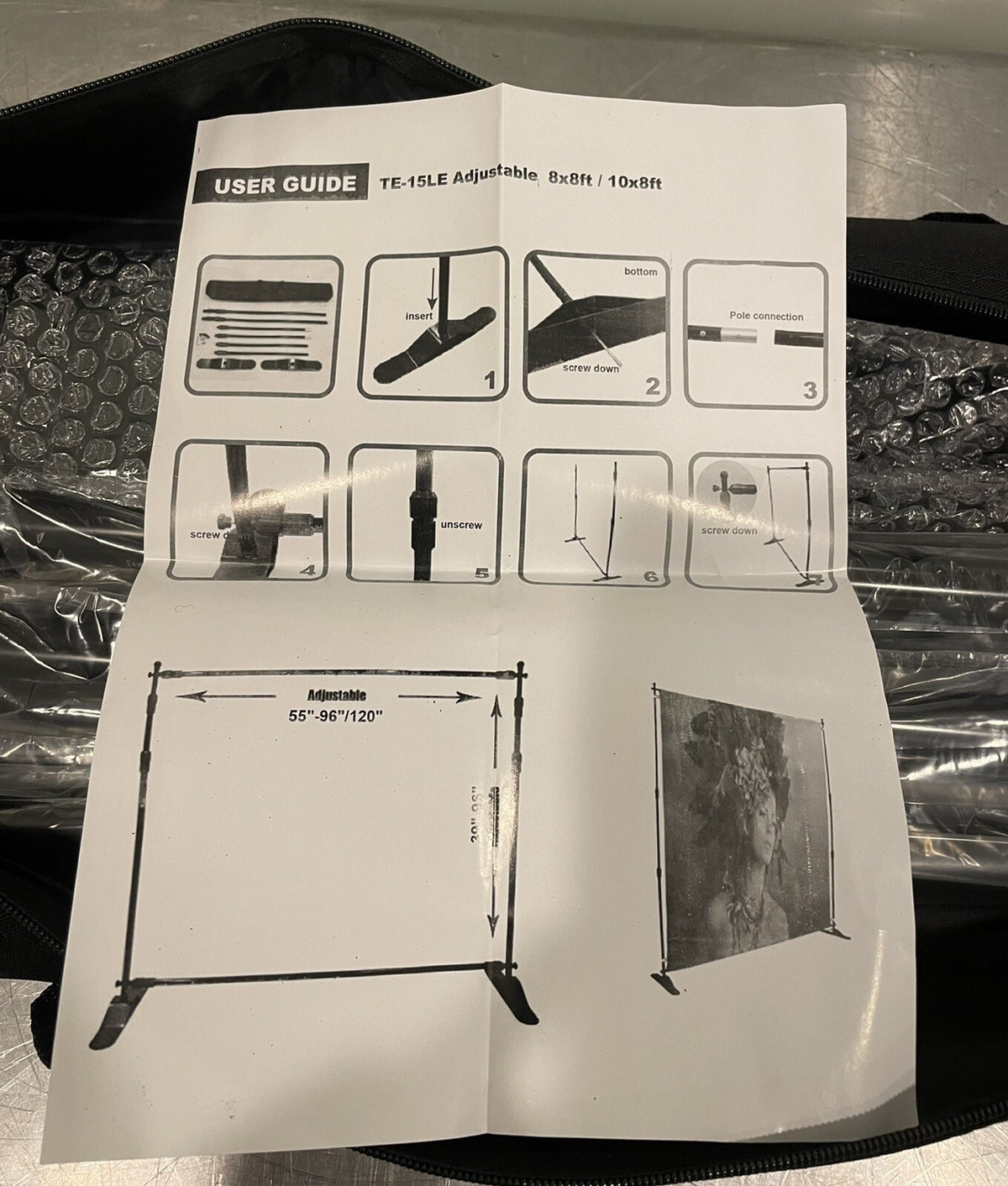 Vevor TE-15LE Adjustable 10 X 8 Photo Background/Banner Stand NEW!