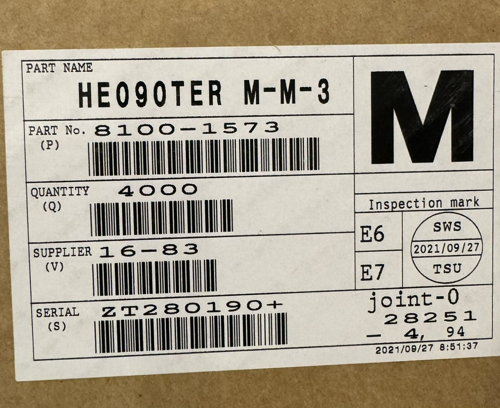 Sumitomo 8100-1573 Wire Connectors HE090TER M-M-3 REEL OF 4000 NEW! SHIPS FREE!