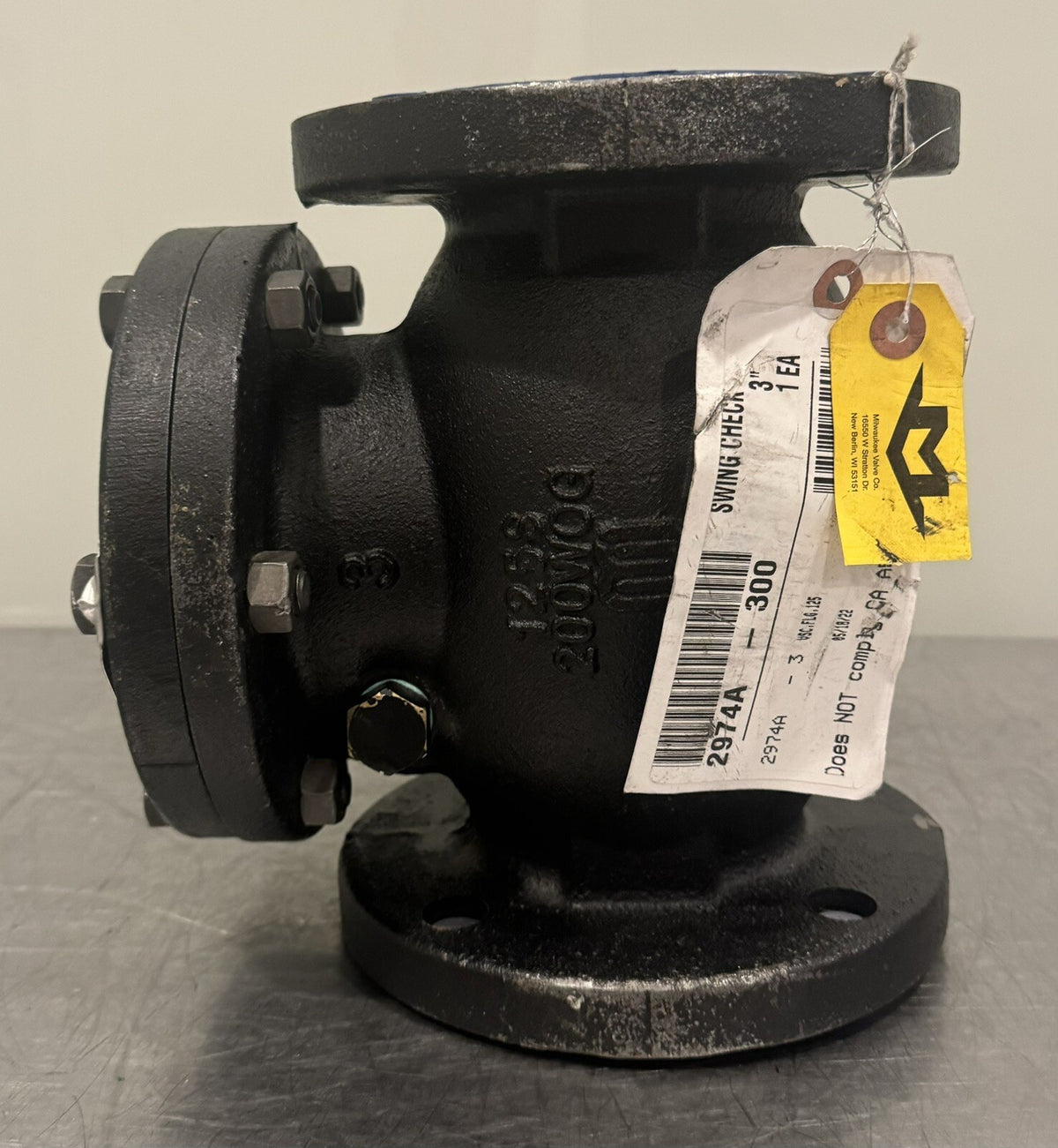 Milwaukee 2974A-300 Swing Check Valve 3” Flanged NEW! FREE SHIPPING!