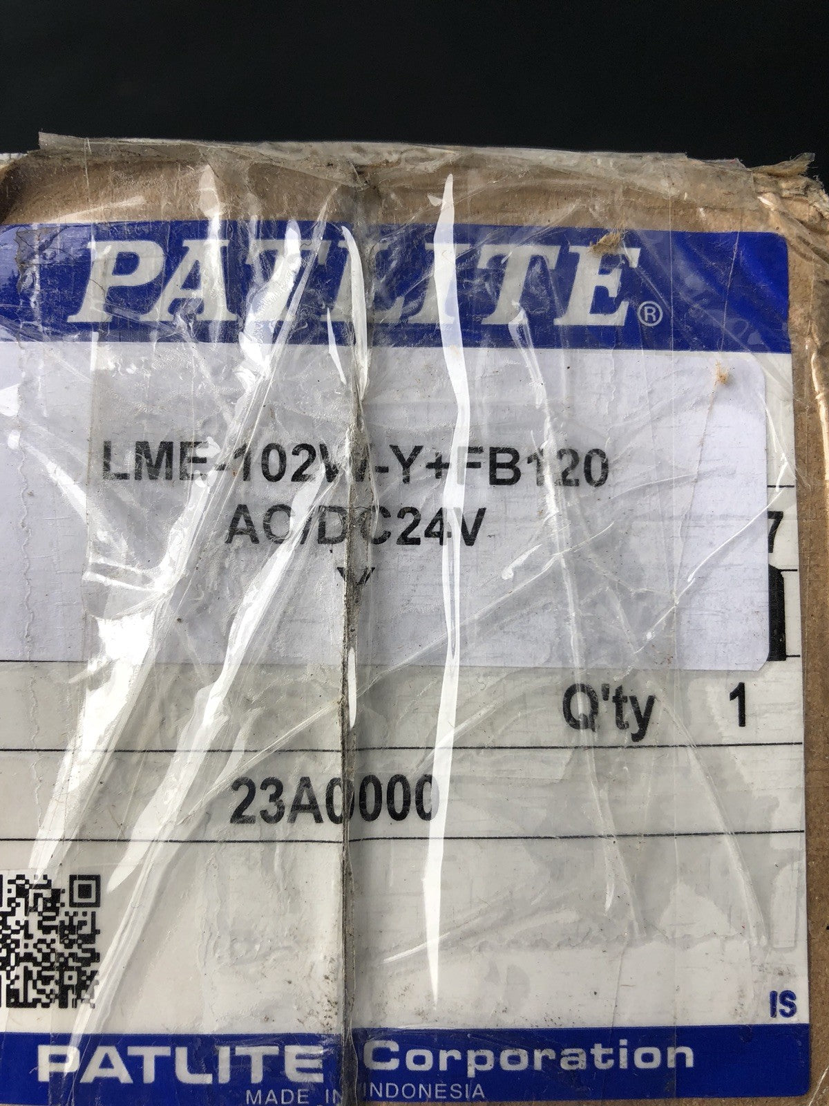 Patlite LME-102W-Y+FB120 Continous Flashing Single Light Pole Mounted Yellow NEW