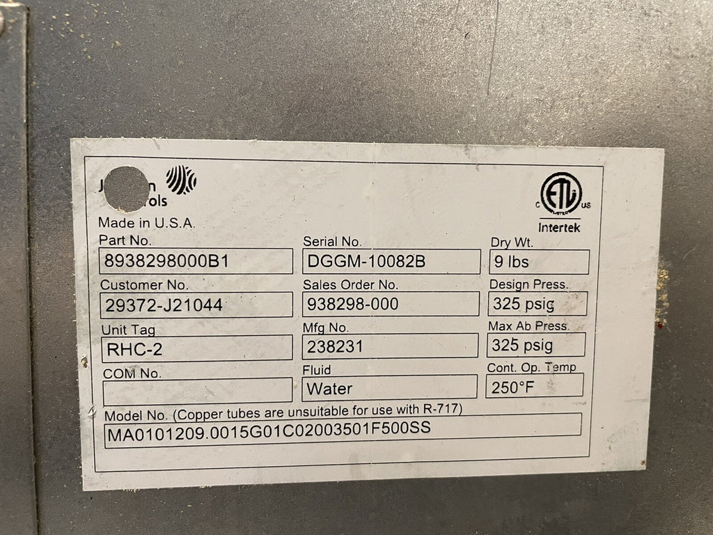 Johnson Controls 8938298000B1 Floor Fan Cooling Unit 29372-J21044 NEW SHIPS FREE