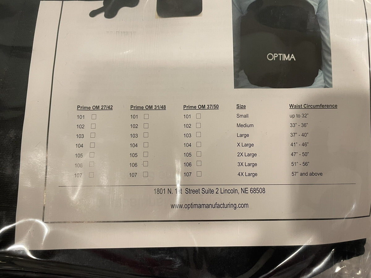 Optima OM-3750-103 Prime OM 37/50 103 Lumbar Support LARGE NEW! FREE SHIPPING!