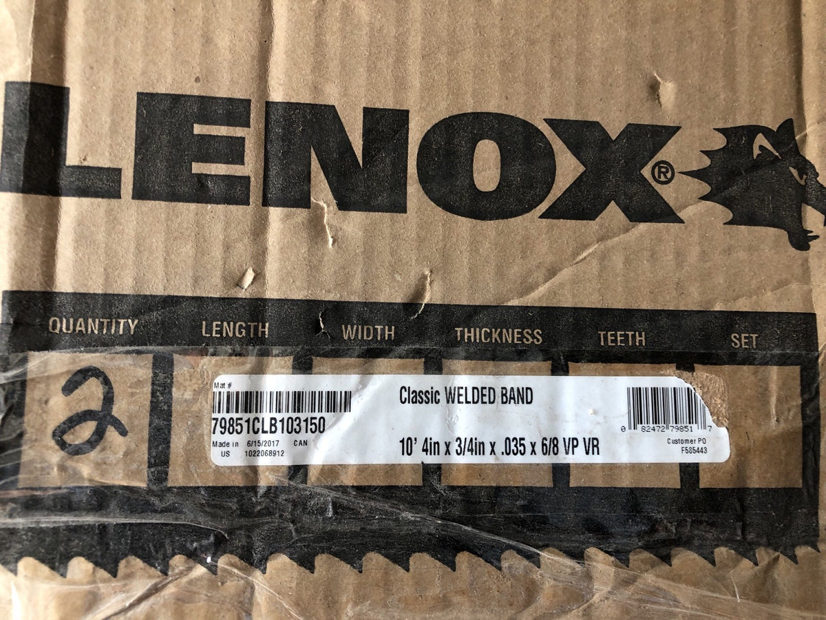 Lennox 79851CLB103150 Classic Bandsaw Blades (2) 10’4”x3/4”x.035 NEW IN BOX