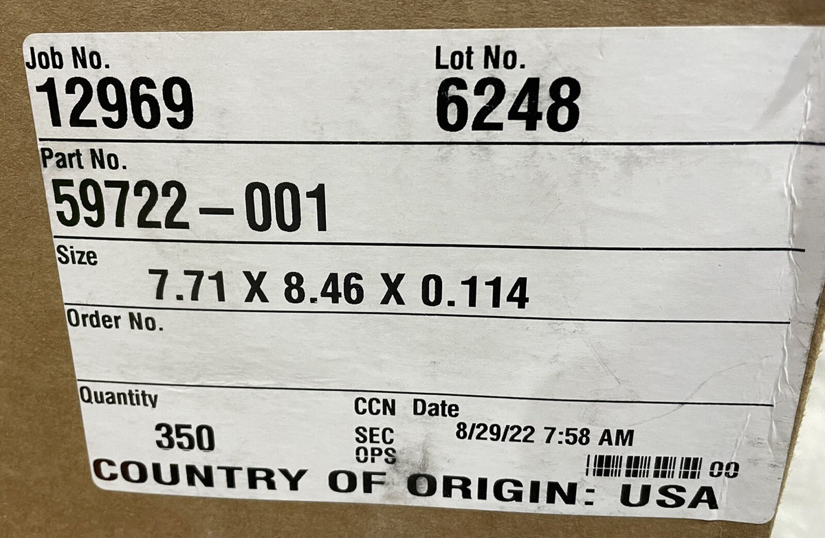 59722-001 Housing Gasket 5 PACK Badger Meter Model 170 59722001 NEW!