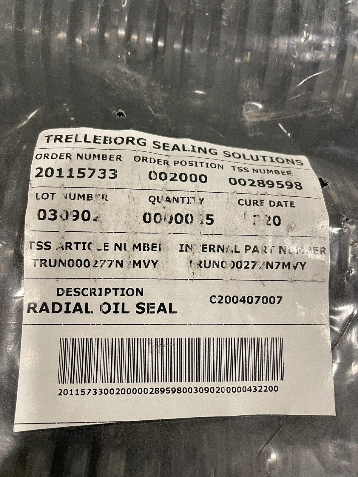 Trelleborg TRUN00027/N7MVY Radial Oil Seal TSS TRUN000277 NEW! FREE SHIPPING!