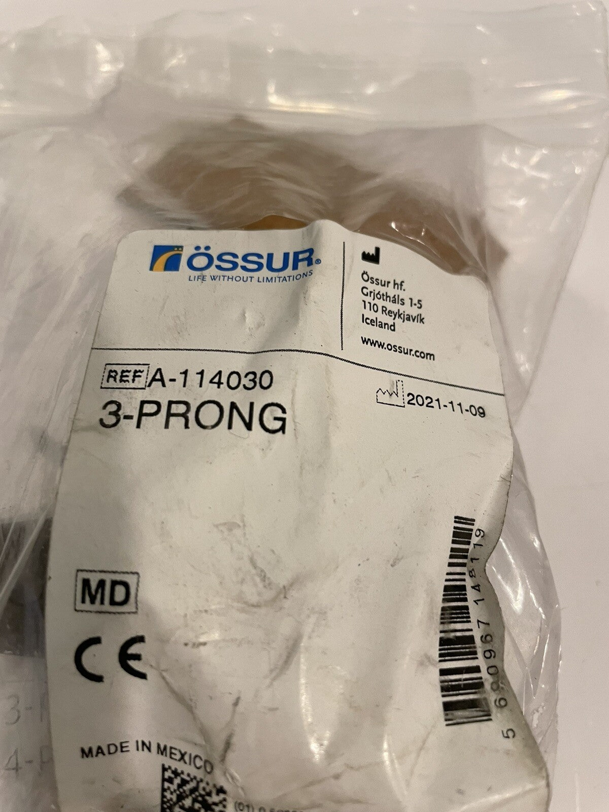 Ossur A-114030 3 Prong Socket Adapter Brace Bracket NEW! FREE SHIPPING!