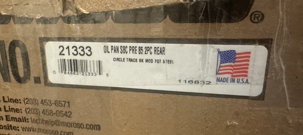 Moroso 21333 Oil Pan Rear Main Circle Track Small Block Chevy NEW IN BOX!