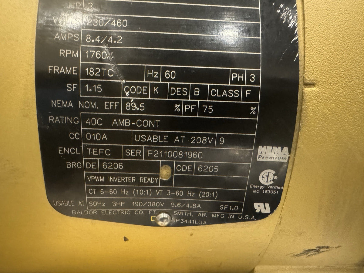 Baldor CEM3611T Motor 3HP 230/460V 1760 RPM 36A002S266G1 NEW! FREE SHIPPING!