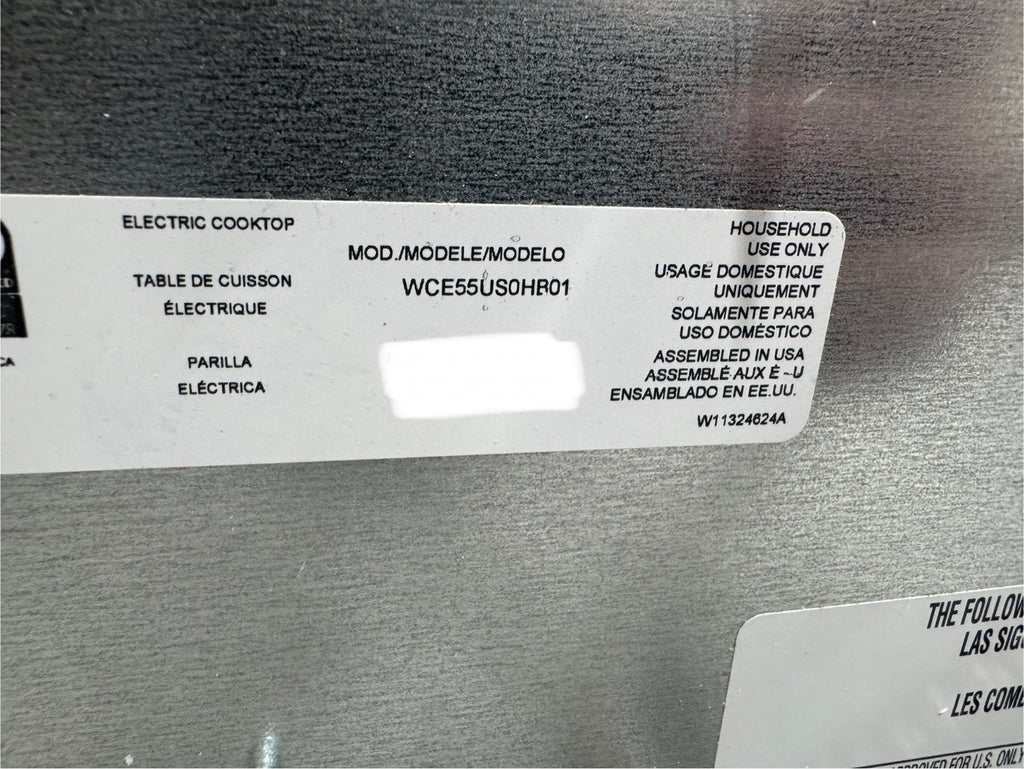 Whirlpool WCE55US0HB01 Electric 4 Element Ceramic Glass Cook Top NEW IN BOX!
