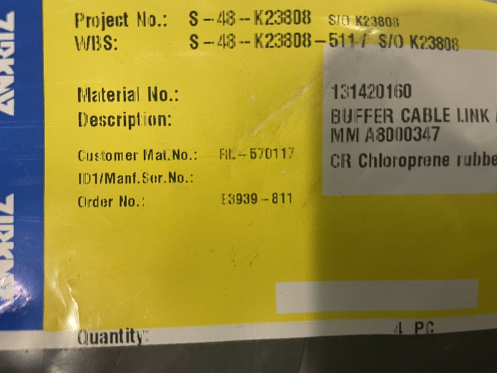 Andritz Buffer Cable Link Assembly 40"/48" Tolhurst MM A8000347 NEW!