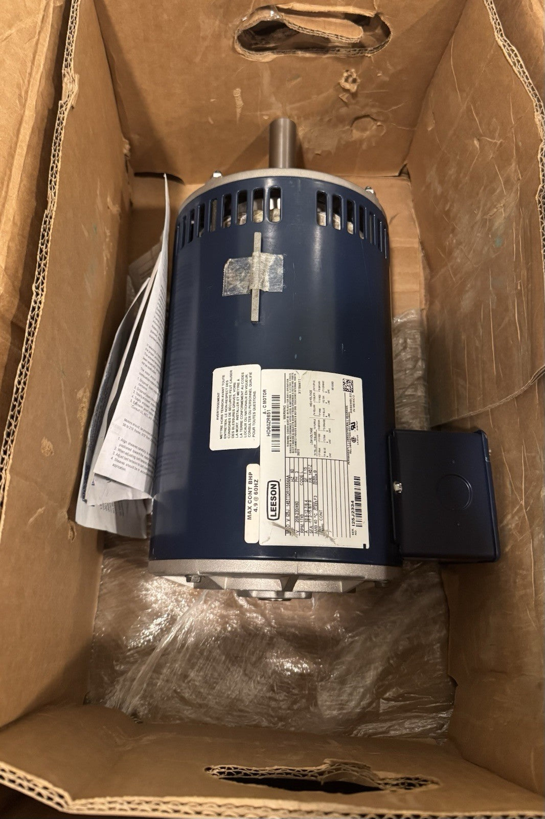 HD60ZR651 Leeson Motor 208-230/460V 1745RPM 145TTDR155564-S NEW! FREE SHIPPING!