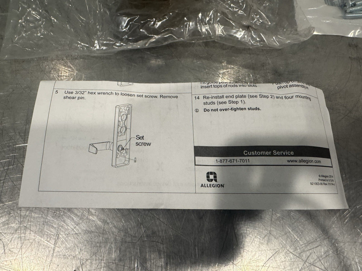 Allegion 996L-RV US10B 06 RHR Door Handle Trim NEW IN BOX! FREE SHIPPING!