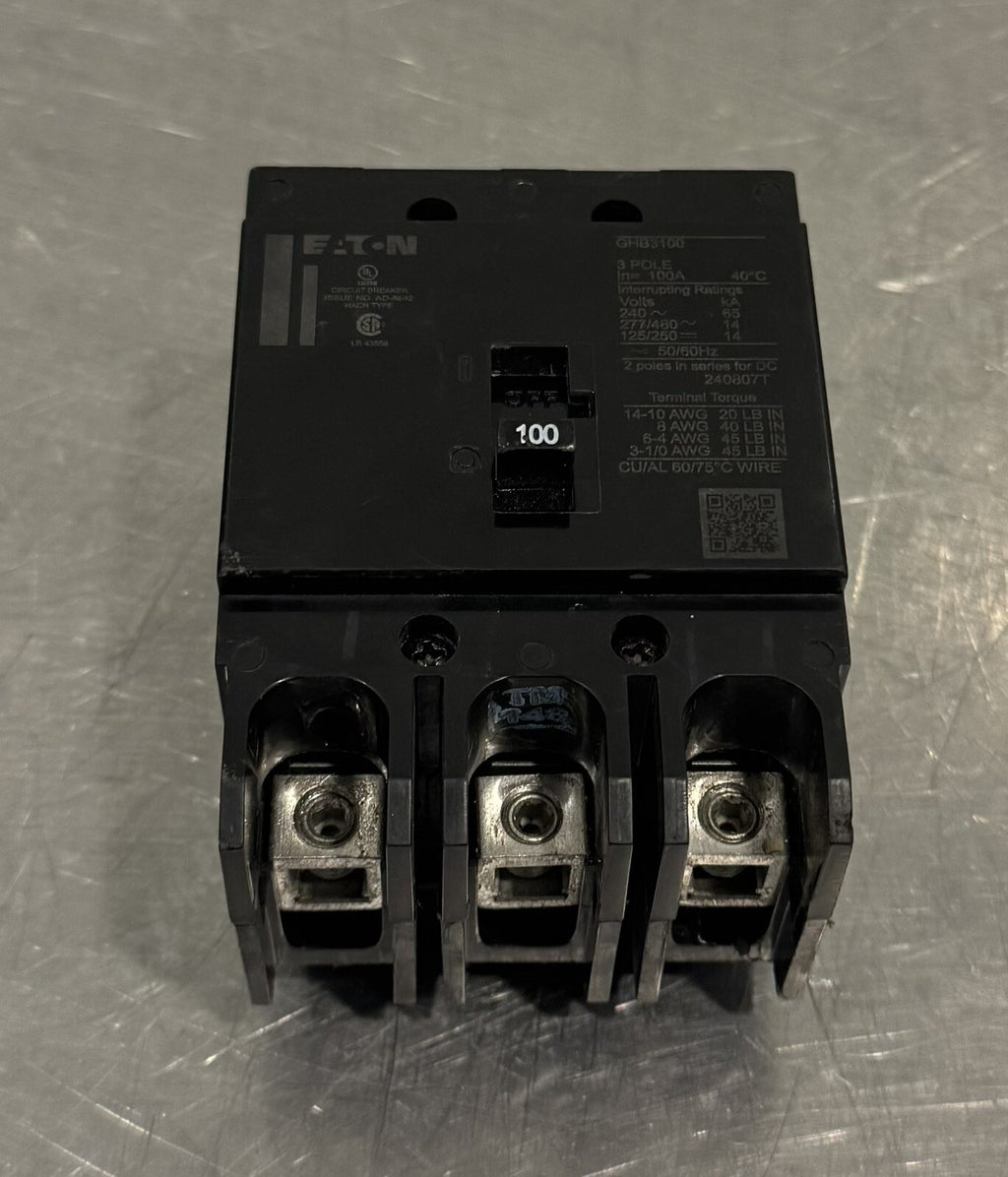 Eaton GHB3100 Circuit Breaker 100A 3 Pole NEW! FREE SHIPPING!