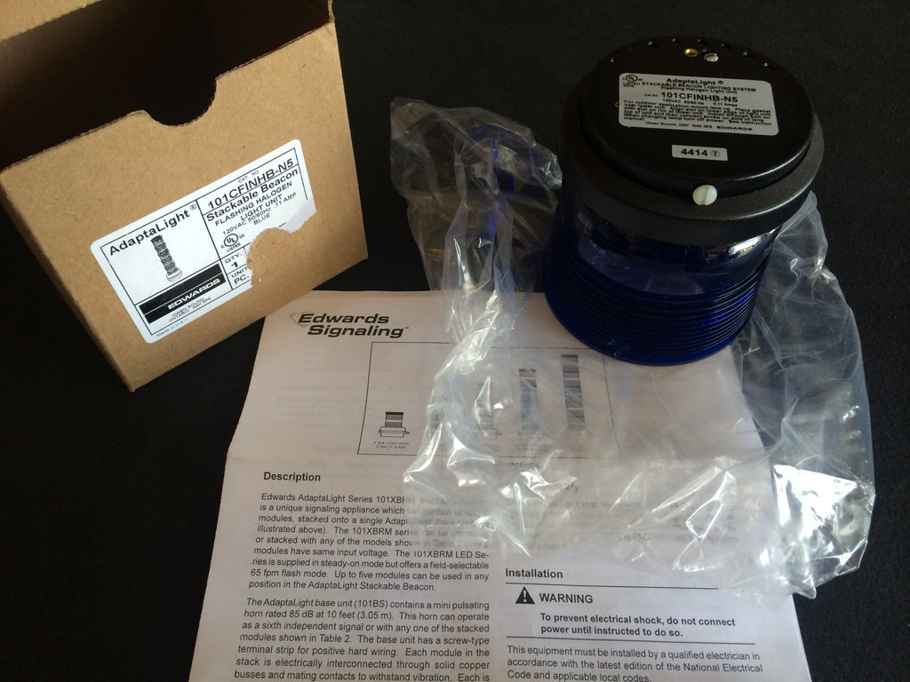 AdaptaLight Blue stackable beacon flashing halogen light unit 101cfinhb-n5