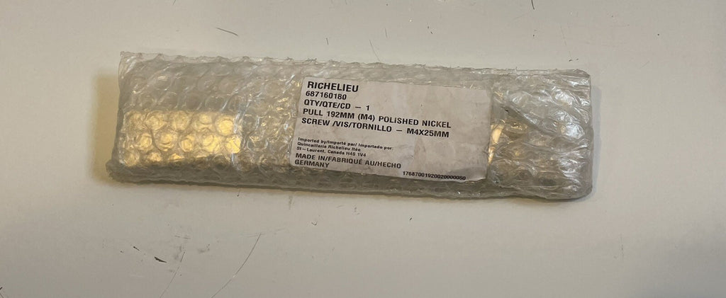 Richelieu Hardware 687160180 Fushion Metal Pull Handle Polished Nickel NEW!!!