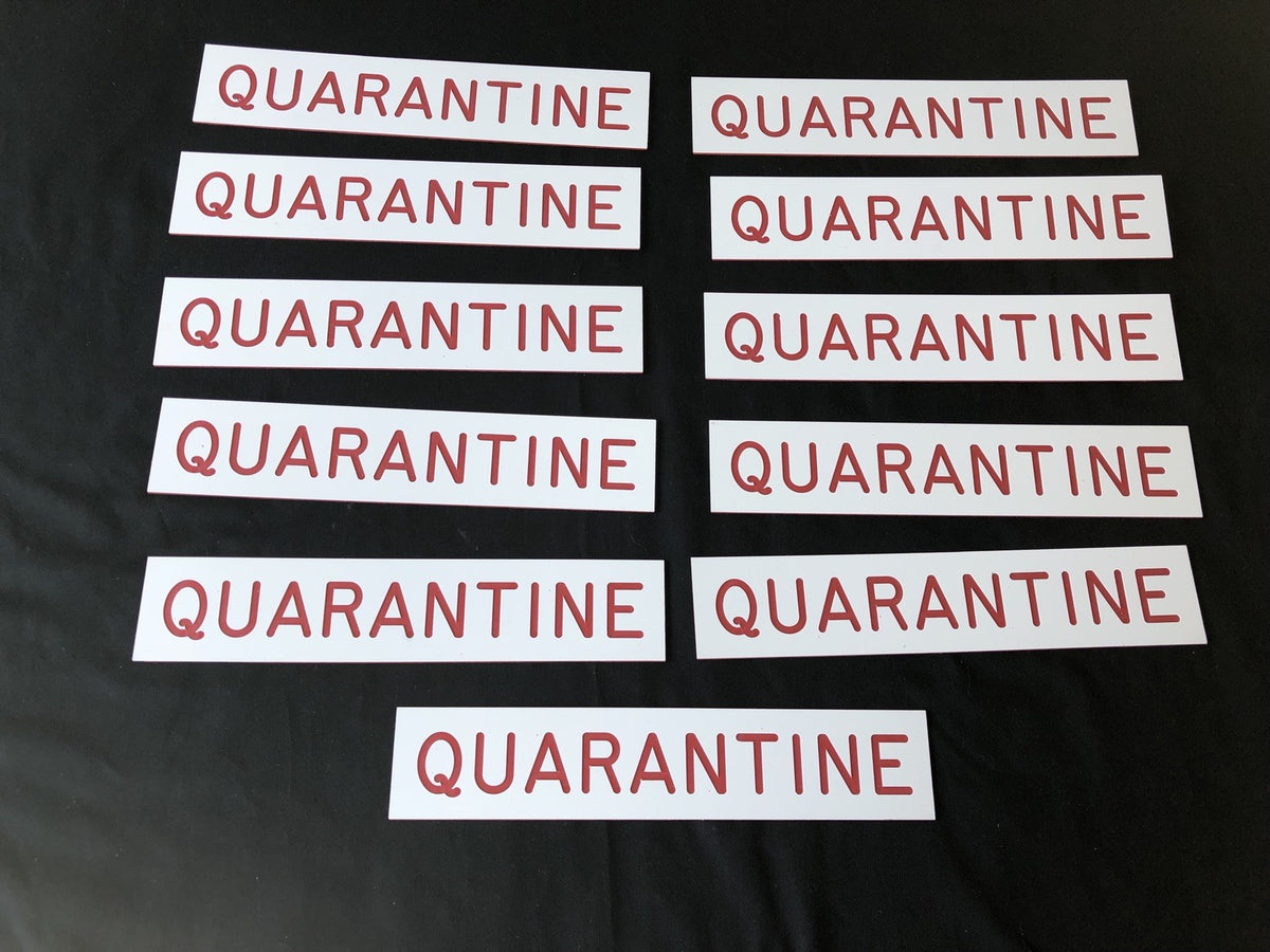 Quarantine Door Placard Safety Labels 2”X10” Set Of 11 NEW