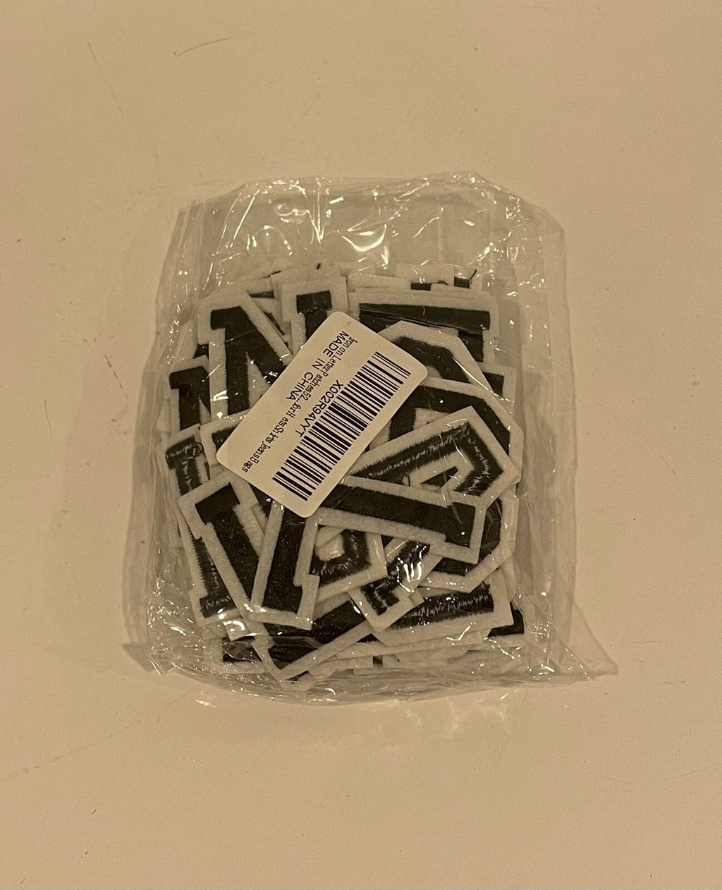 Iron On Letter Patches 52 Count Black & White NEW! FREE SHIPPING!