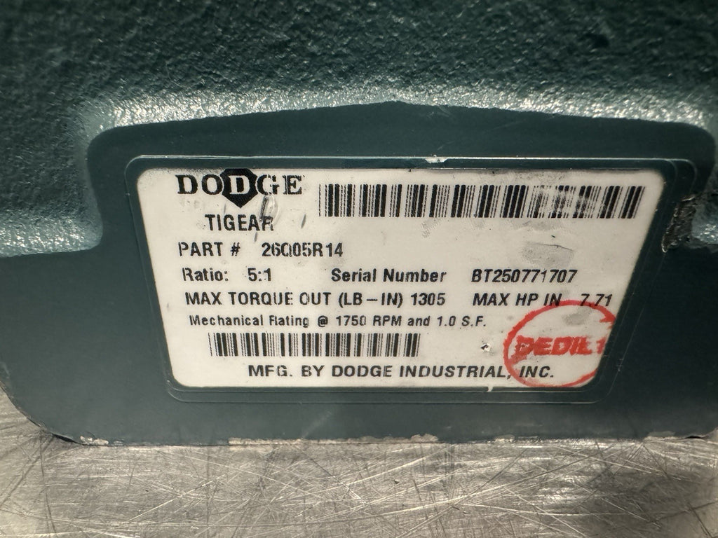 Dodge 26Q05R14 Tigear2 Gear Reducer 5:1 Ratio Gearbox NEW! FREE SHIPPING!