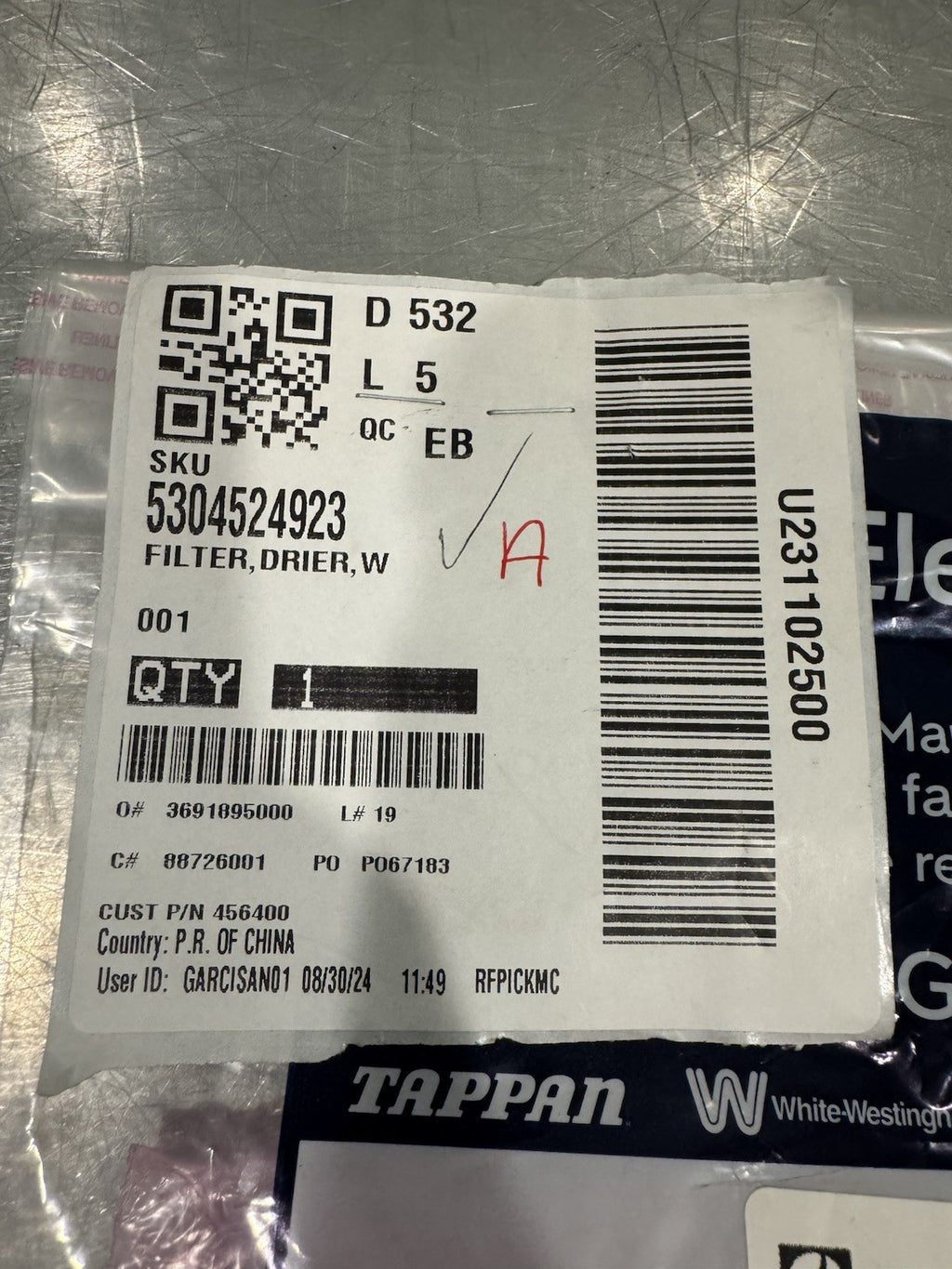 Electrolux 5304524923 Filter Drier W/ Tube NEW! FREE SHIPPING!