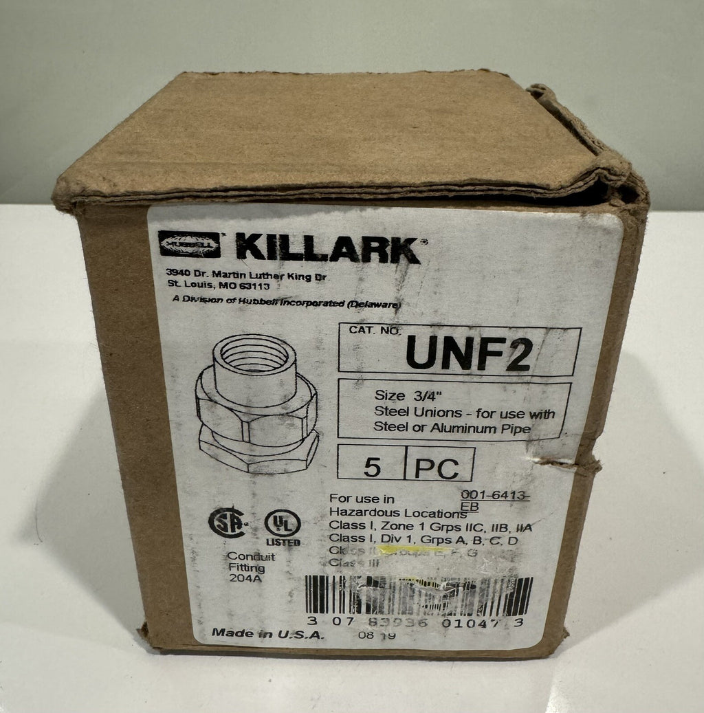 Killark Hubbell UNF2 Steel Union 3/4” 5PACK NEW! FREE SHIPPING!
