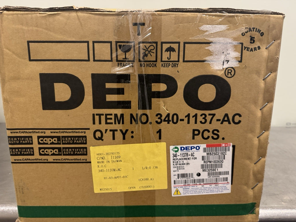 Depo 340-1137R-AC Headlight Passenger Side For Mercedes NEW IN BOX! SHIPS FREE!