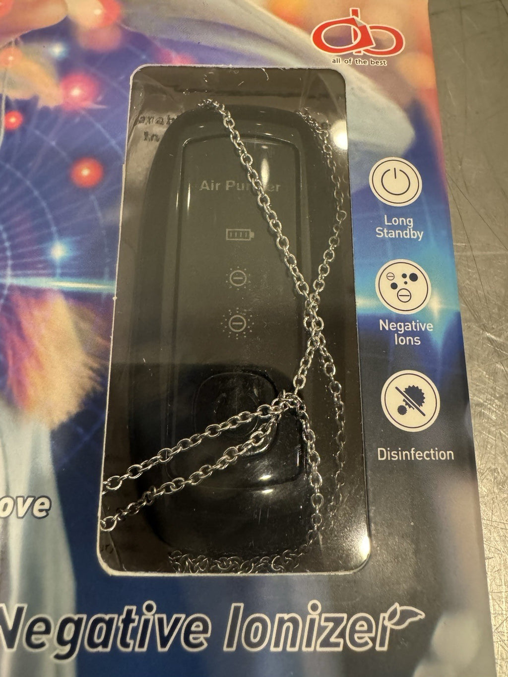 KJ06 Wearable Negative Ionizer Air Purifier Necklace Black NEW IN BOX SHIPS FREE