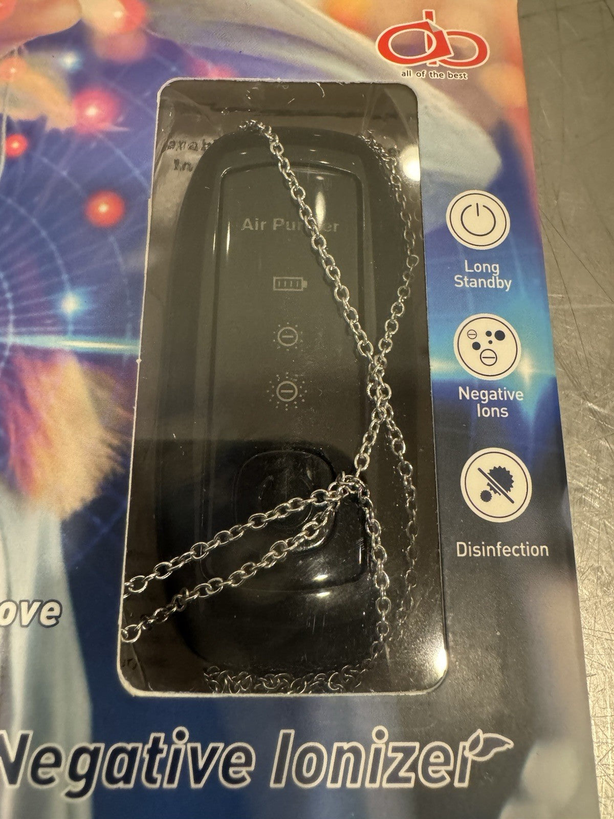 KJ06 Wearable Negative Ionizer Air Purifier Necklace Black NEW IN BOX SHIPS FREE