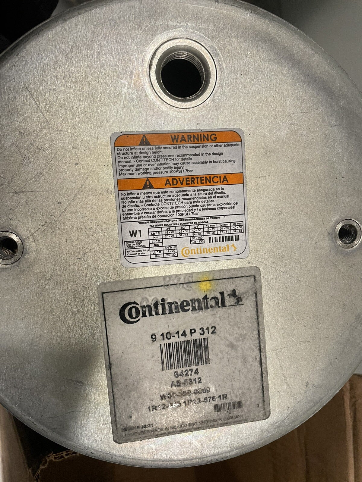 Continental 64274 Air Spring Contitech W01-358-9069 NEW IN BOX! FREE SHIPPING!