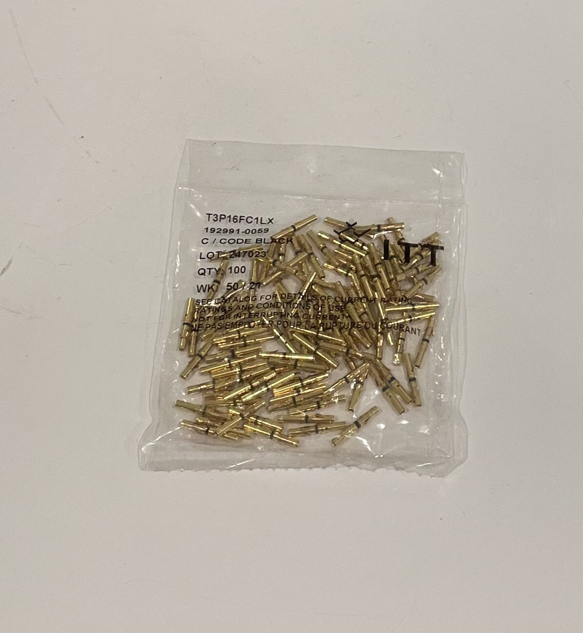 ITT Cannon 192991-0059 Contact 16 AWG Gold Plated 100PACK Trident Series Socket