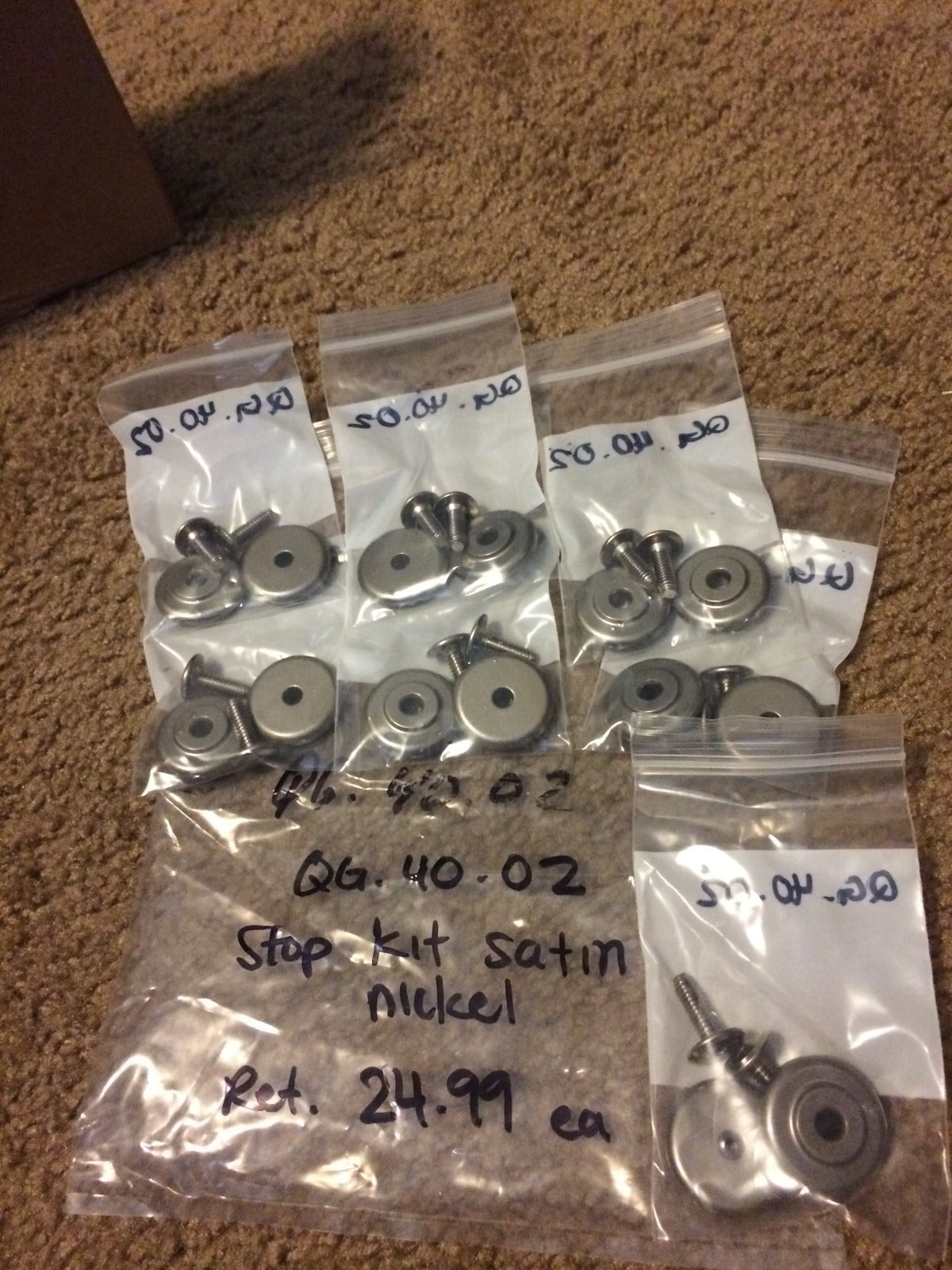 Ladder Parts Quiet Glide Stop Kit (2 Stops Per Kit) Part# QG.40.02 Satin Nickel
