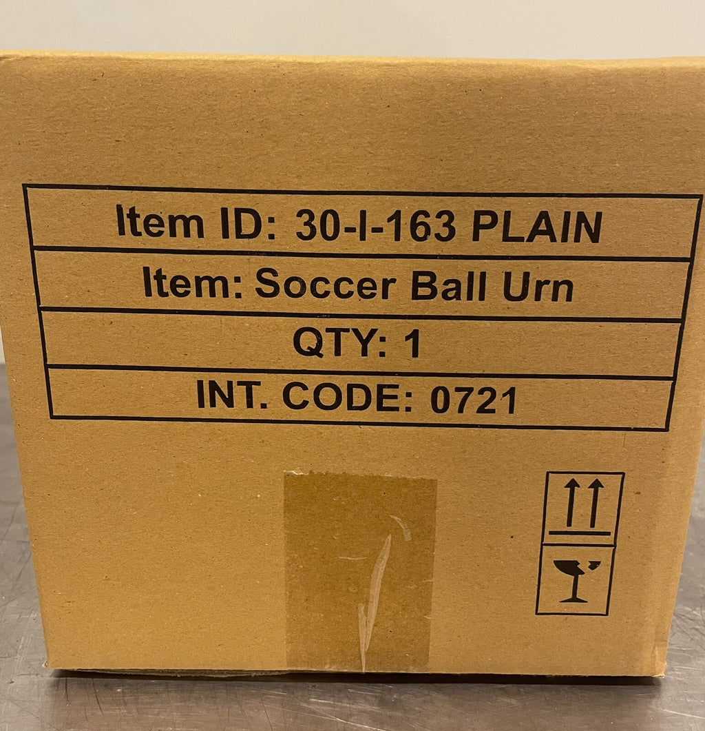 30-I-163 Plain Soccer Ball Urn NEW IN BOX! FREE SHIPPING!