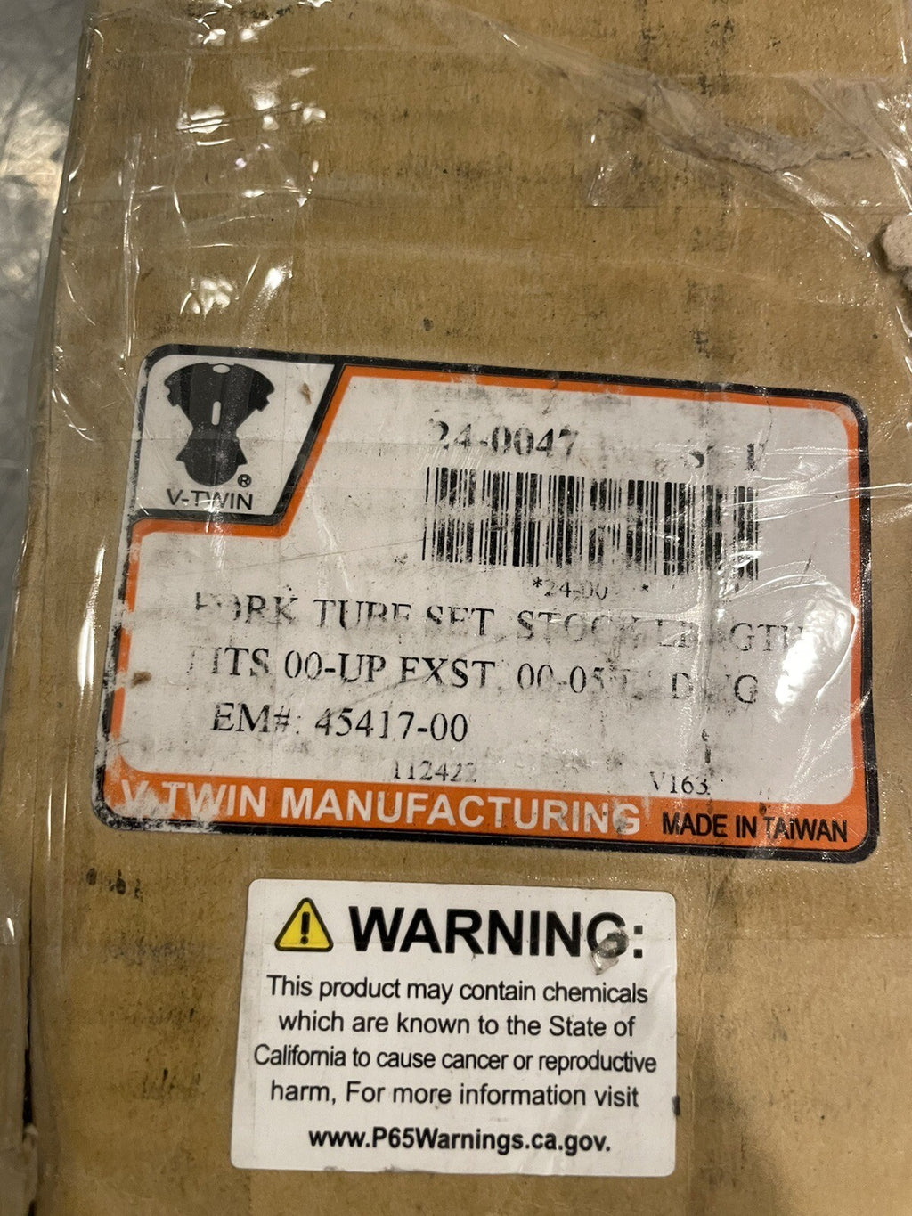 V-Twin 24-0047 Chrome Fork Tube Set NEW IN BOX! FREE SHIPPING!