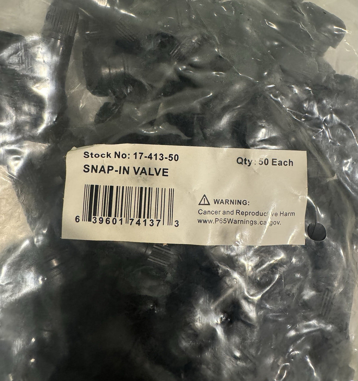 17-413-500 Snap-In Valve EPDM Rubber Tire Snap In Valve 500 PACK NEW! SHIPS FREE