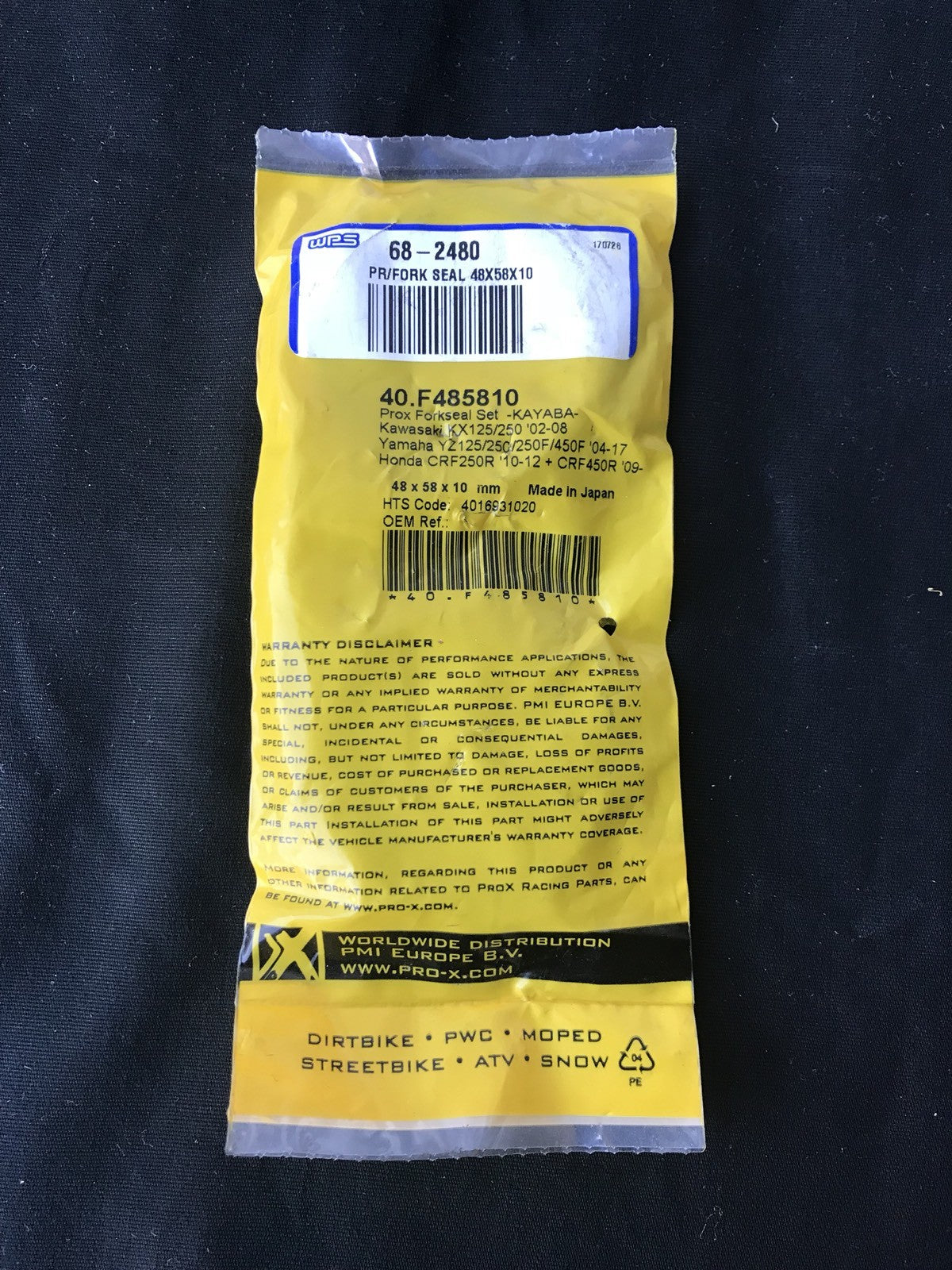 WPS 68-2480 ProX Fork Seal Set Kawasaki Yamaha Honda NEW! FREE SHIPPING!