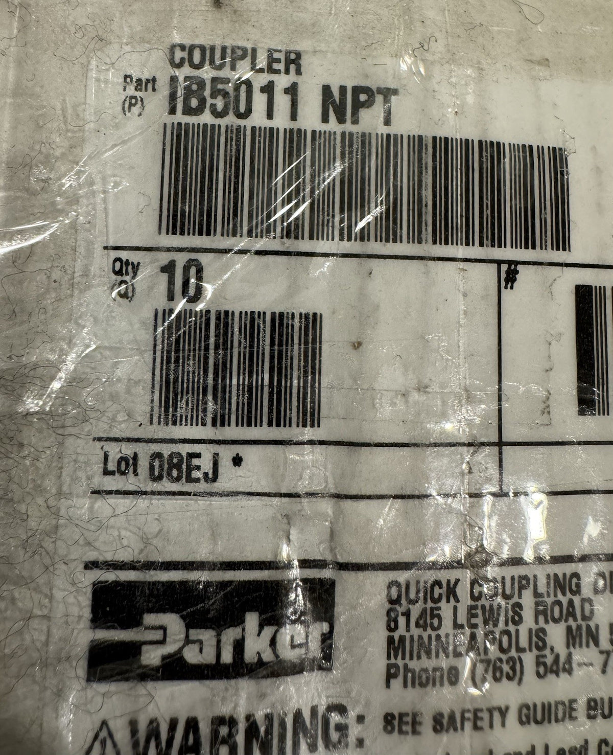 Parker IB5011 NPT Hydraulic Quick Coupling 1/2-14 NPT NEW! FREE SHIPPING!
