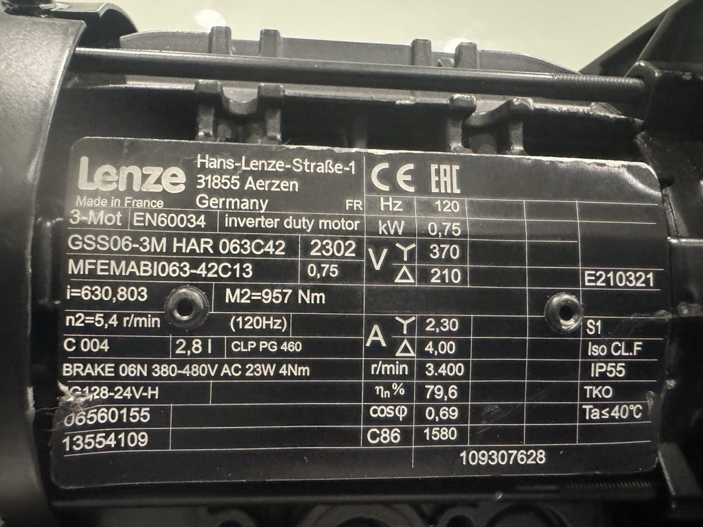 Lenze GSS06-3M HAR 063C42 Motor Gearbox Assembly NEW! FREE SHIPPING!
